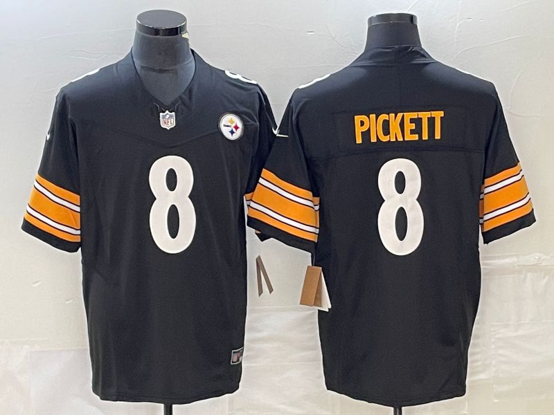 Men Pittsburgh Steelers #8 Pickett Nike Black Vapor Limited NFL Jersey